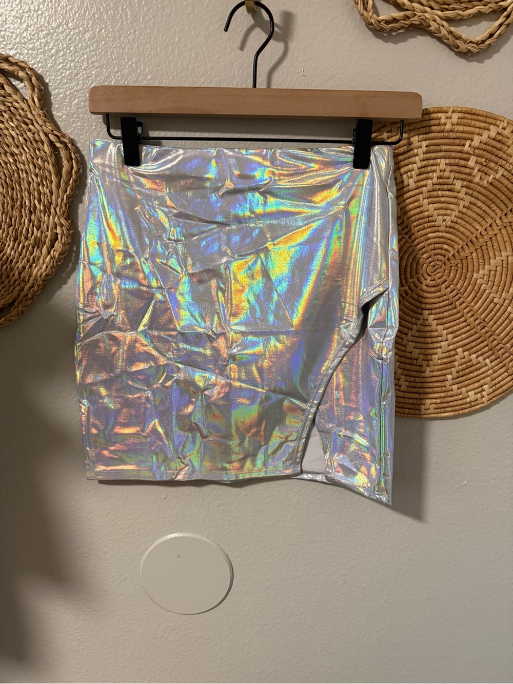NEW Lovely Day Silver Chrome Skirt